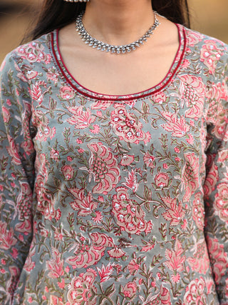 Fiza Charvi Set Of Anarkali Pants Dupatta