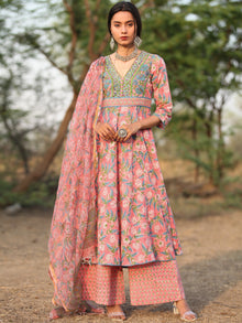 Fiza Gulbagh Set Of Anarkali Palazzo Dupatta