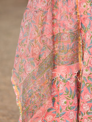 Fiza Gulbagh Set Of Anarkali Palazzo Dupatta
