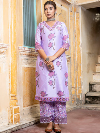 Utsav Inaya Set Of Silk Kurta Pants Dupatta