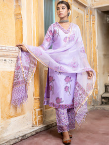 Utsav Inaya Set Of Silk Kurta Pants Dupatta