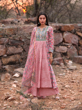 Fiza Mehreen Set Of Anarkali Palazzo Dupatta