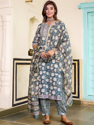 Jashn Sushma Set Of Kurta Salwar Pants Dupatta