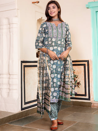 Jashn Sushma Set Of Kurta Salwar Pants Dupatta