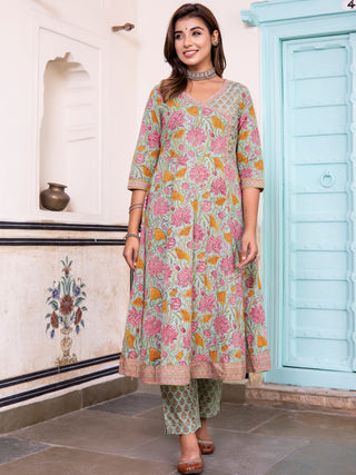 Jashn Gazal Set Of Angrakha Kurta Pants Dupatta