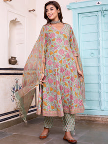 Jashn Gazal Set Of Angrakha Kurta Pants Dupatta