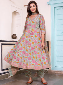 Jashn Gazal Set Of Angrakha Kurta Pants Dupatta