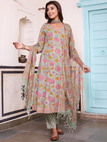 Jashn Gazal Set Of Angrakha Kurta Pants Dupatta