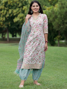 Nayab Gulfaam - Kurta Salwar Pants & Kota Doria Dupatta - KS06A2564D