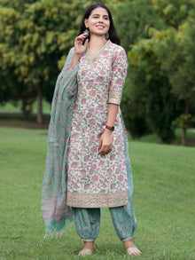 Nayab Gulfaam - Kurta Salwar Pants & Kota Doria Dupatta - KS06A2564D