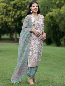 Nayab Gulfaam - Kurta Salwar Pants & Kota Doria Dupatta - KS06A2564D