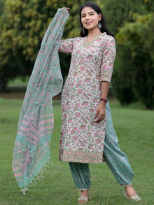 Nayab Gulfaam - Kurta Salwar Pants & Kota Doria Dupatta - KS06A2564D