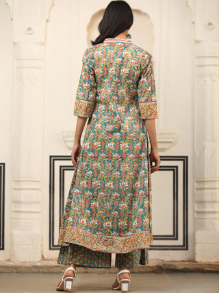 Harit Afia Set Of Anarkali Palazzo Dupatta