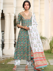 Harit Nagma Set Of Anarkali Palazzo Dupatta