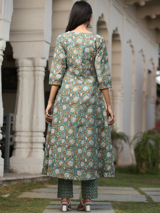 Harit Ibda Set Of Anarkali Palazzo Dupatta