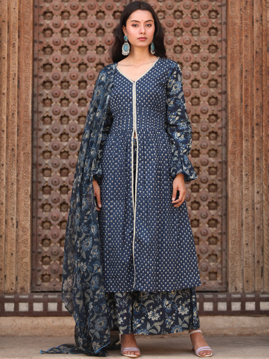 Ambar Aisha Set Of Flared Kurta Palazzo Dupatta