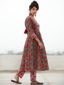Rozana Uzma - Set of ALine Kurta Pants & Dupatta - KS134A2477D