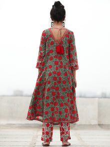 Rozana Uzma - Set of ALine Kurta Pants & Dupatta - KS134A2477D