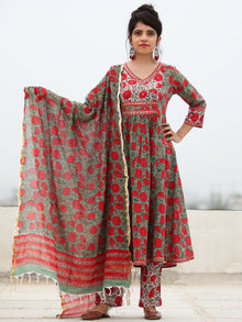 Rozana Uzma - Set of ALine Kurta Pants & Dupatta - KS134A2477D