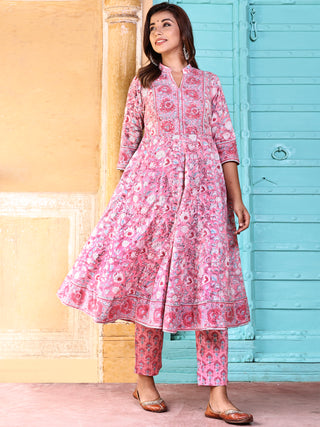 Jashn Ria Set Of Anarkali Kurta Pants Dupatta