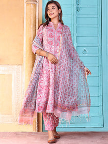 Jashn Ria Set Of Anarkali Kurta Pants Dupatta