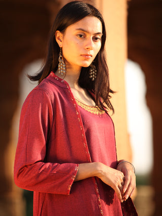 Shishir Nayab - Handloom Woolen Reversible Jacket - KJ07A0007