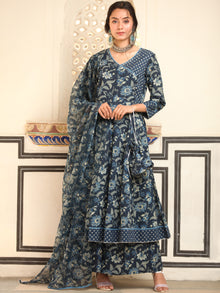 Ambar Fitrat Set Of Anarkali Palazzo Dupatta – InduBindu