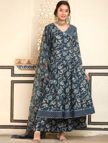 Ambar Fitrat Set Of Anarkali Palazzo Dupatta