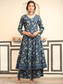 Ambar Fitrat Set Of Anarkali Palazzo Dupatta