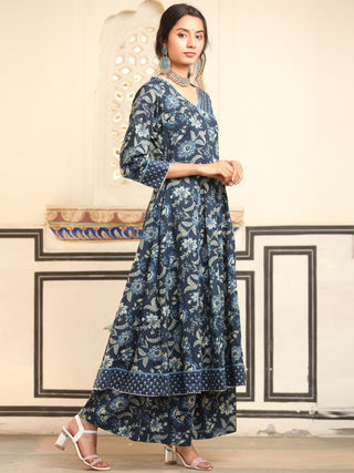 Ambar Fitrat Set Of Anarkali Palazzo Dupatta