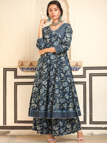 Ambar Fitrat Set Of Anarkali Palazzo Dupatta