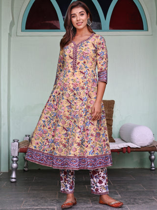 Jashn Palak Set Of Anarkali Kurta Pants Dupatta