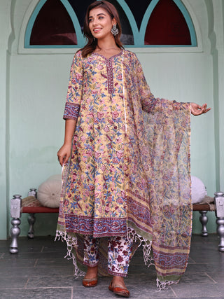 Jashn Palak Set Of Anarkali Kurta Pants Dupatta