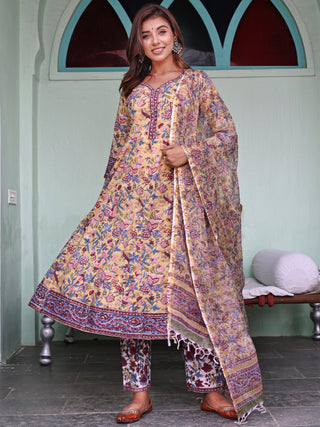 Jashn Palak Set Of Anarkali Kurta Pants Dupatta