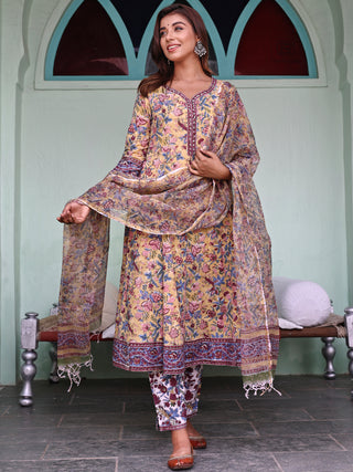 Jashn Palak Set Of Anarkali Kurta Pants Dupatta