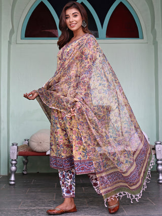 Jashn Palak Set Of Anarkali Kurta Pants Dupatta