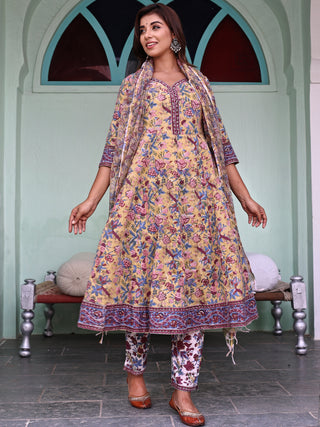 Jashn Palak Set Of Anarkali Kurta Pants Dupatta