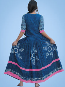 Naaz Rukshaar - Hand Block Printed Long Top And Skirt Dress - DS79F003