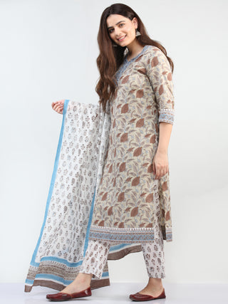 Zohra Muskan - Set of Kurta Pants & Dupatta - KS12B2501D