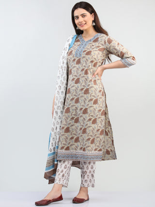 Zohra Muskan - Set of Kurta Pants & Dupatta - KS12B2501D