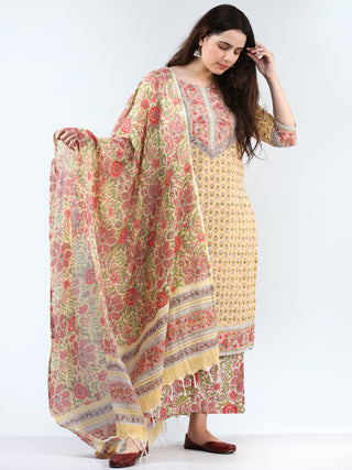 Zohra Gauher - Set of Kurta Palazzo & Dupatta - KS60V2492D