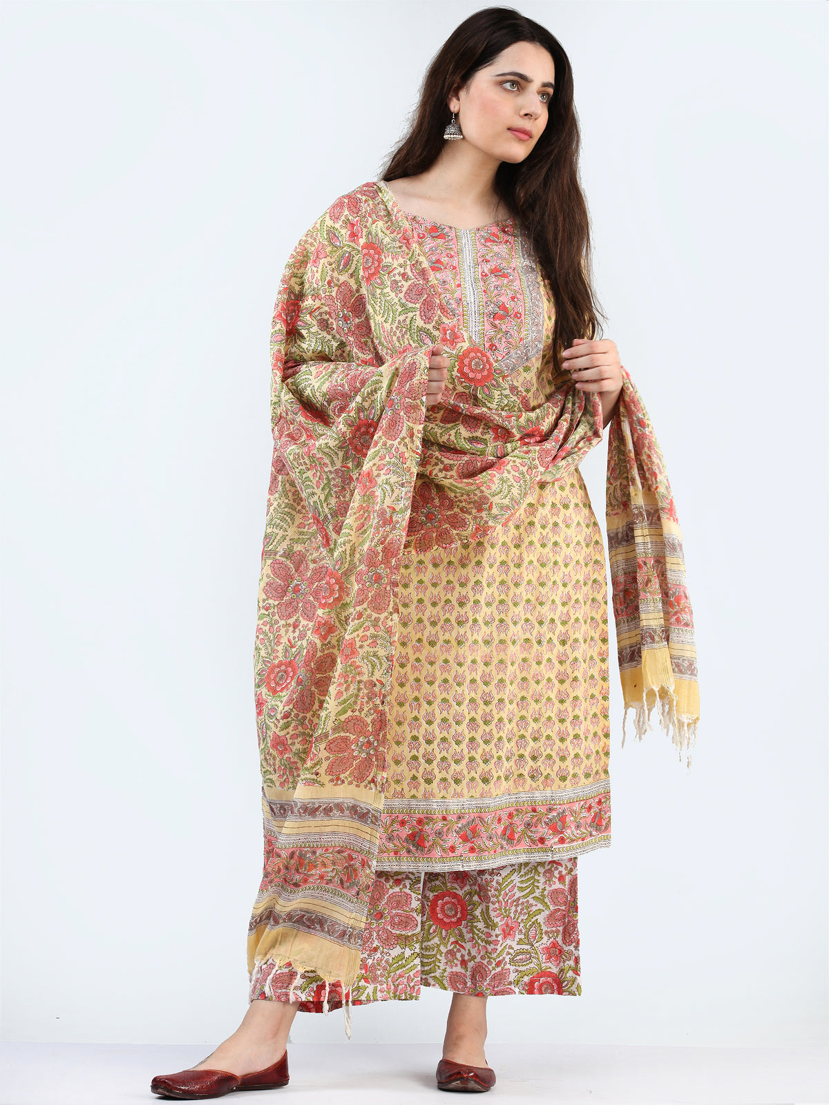 Zohra Gauher - Set of Kurta Palazzo & Dupatta - KS60V2492D