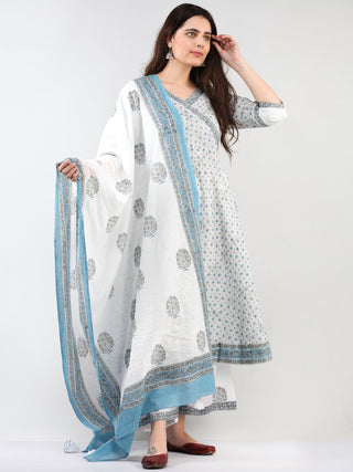 Zohra Sehar - Set of Angrakha Kurta Palazzo & Dupatta - KS20A2504D