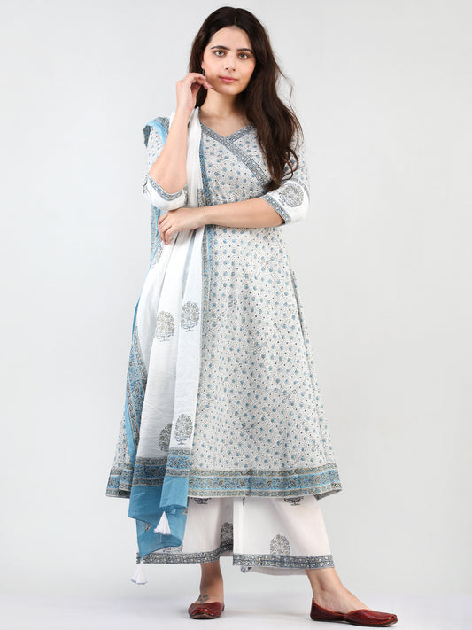 Zohra Sehar - Set of Angrakha Kurta Palazzo & Dupatta - KS20A2504D