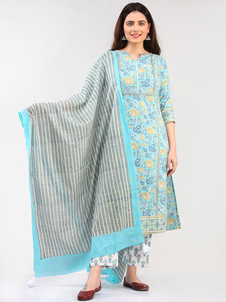 Zohra Jasmeen - Set of Kurta Pants & Dupatta - KS14A2502D