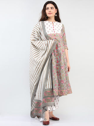 Zohra Tareen - Set of Kurta Pants & Dupatta - KS69B2503D