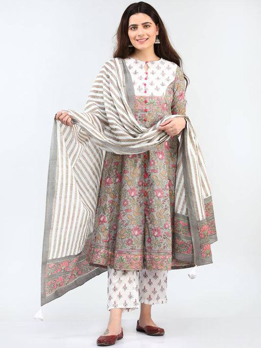 Zohra Tareen - Set of Kurta Pants & Dupatta - KS69B2503D