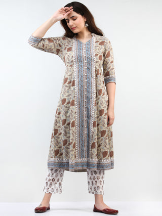 Zohra Noora - Set of Anarkali Kurta Pants & Dupatta - KS29L2501D