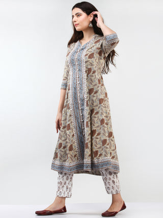 Zohra Noora - Set of Anarkali Kurta Pants & Dupatta - KS29L2501D