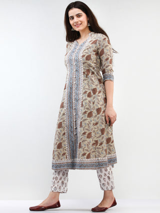Zohra Noora - Set of Anarkali Kurta Pants & Dupatta - KS29L2501D